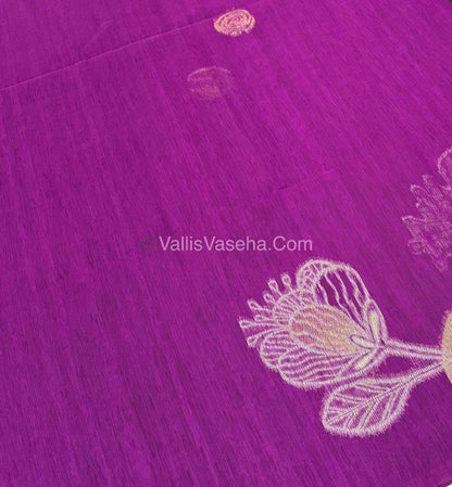 Linen Mixed Jute Silk Saree - Purplish Pink Shade - VVLMJ002
