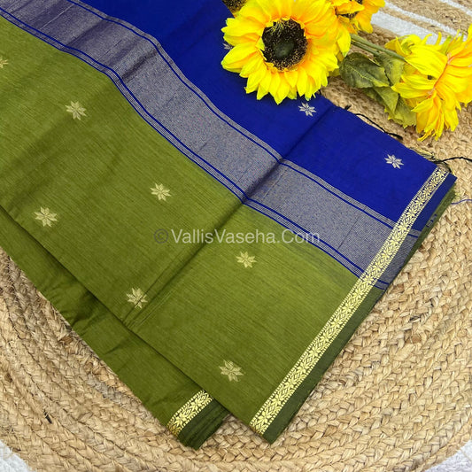 Semi Maheshwari Silk Cotton Saree - VVMSC002