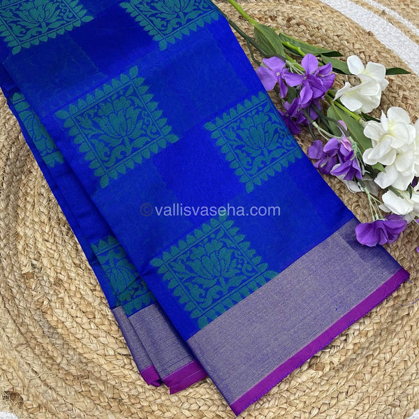 Banarasi - Kora Tanchoi - Square Flower Butta - Semi Soft Silk Saree - VVKTS001