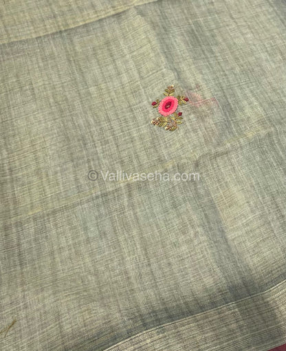 French Knot - Tissue Saree - Grey Shade - VVLFN001