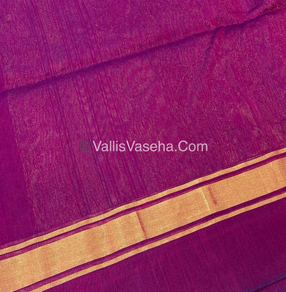 Kora Silk Saree - SICO - Pink With Purplish Pink Shade  - VVKS002