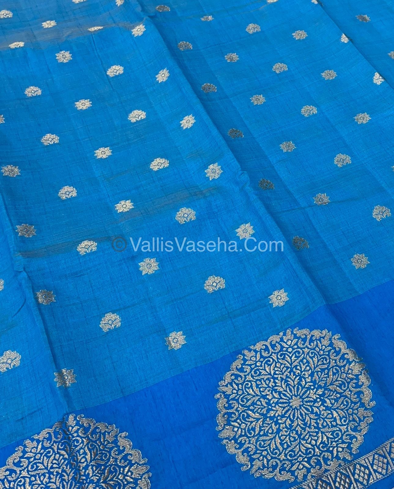 Semi Tussar Silk Saree - Blue shade - VVSTS035