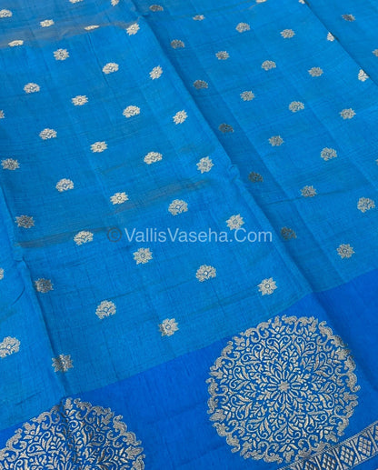 Semi Tussar Silk Saree - Blue shade - VVSTS035