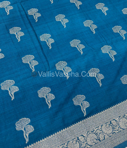 Banarasi - Heritage Silk - Semi Kathan Silk -Peacock Blue Shade - VVBHS010