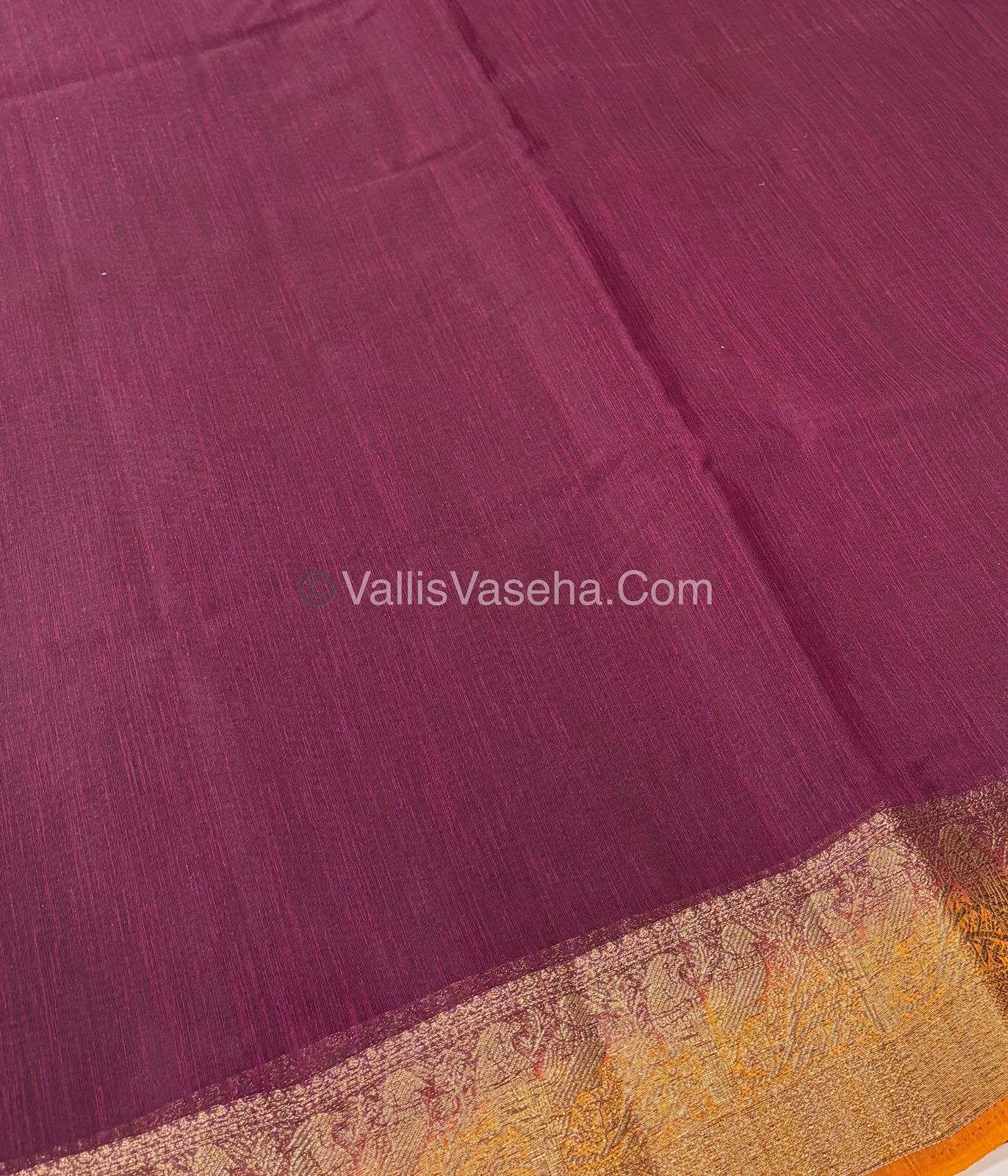 Bamboo Silk Saree - Maroon With Yellow Shade - VVBSS005