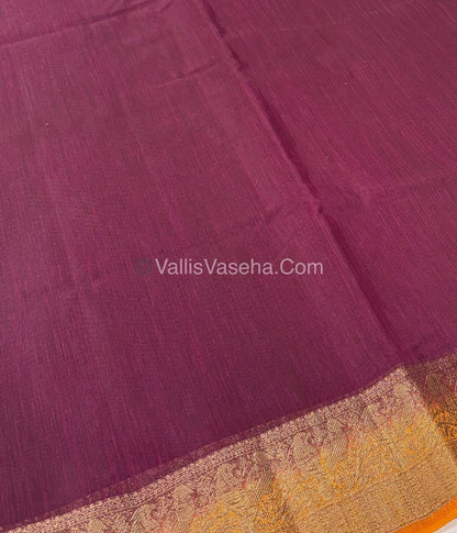 Bamboo Silk Saree - Maroon With Yellow Shade - VVBSS005