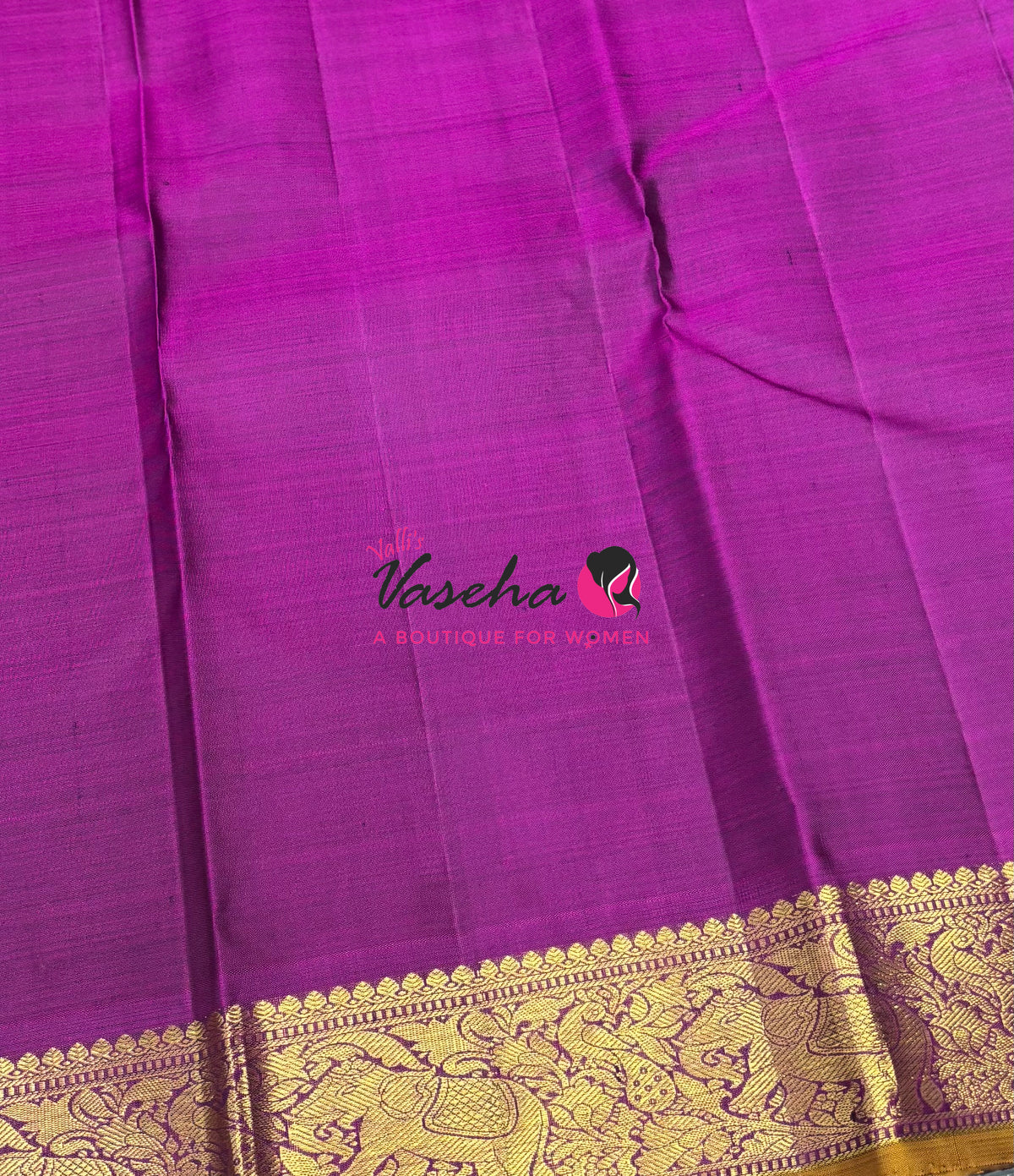 Pure Kanchipuram Silk Saree - Green & Purplish Pink Combo - VVPS025