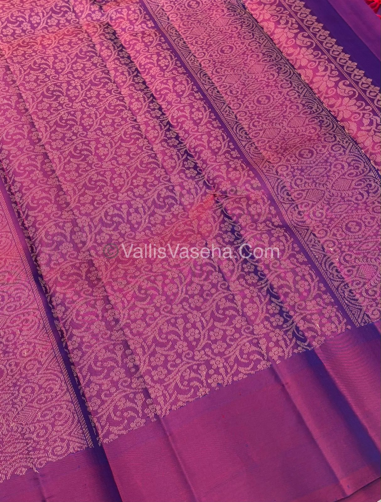 Half Mixed Soft Silk Saree - Blue With Purple  - VVPSS073