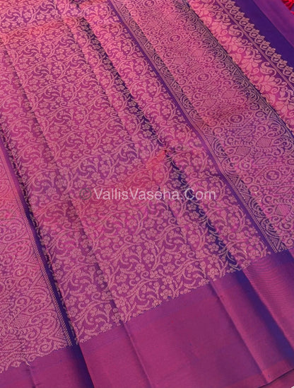 Half Mixed Soft Silk Saree - Blue With Purple  - VVPSS073