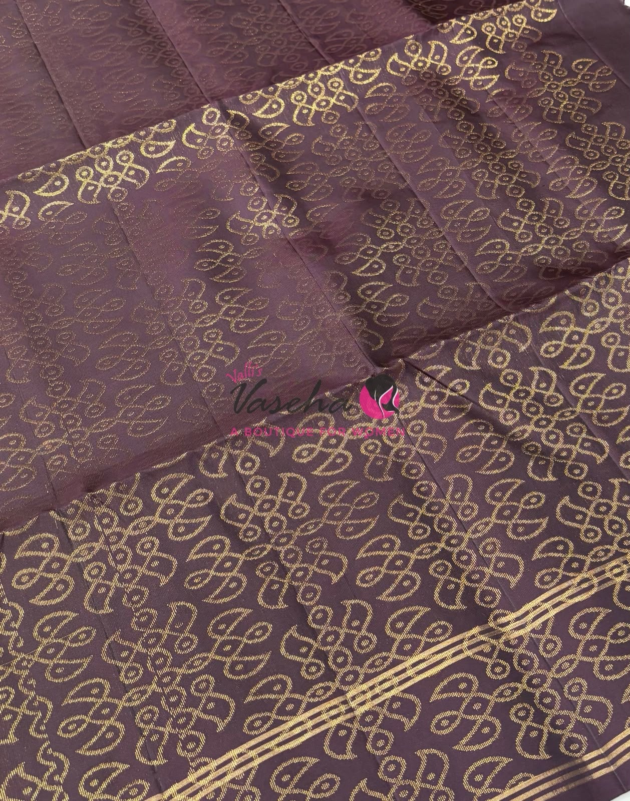 Half Mixed Soft Silk Saree - Kolam Design - Green & Brown  Shade - VVPSS077