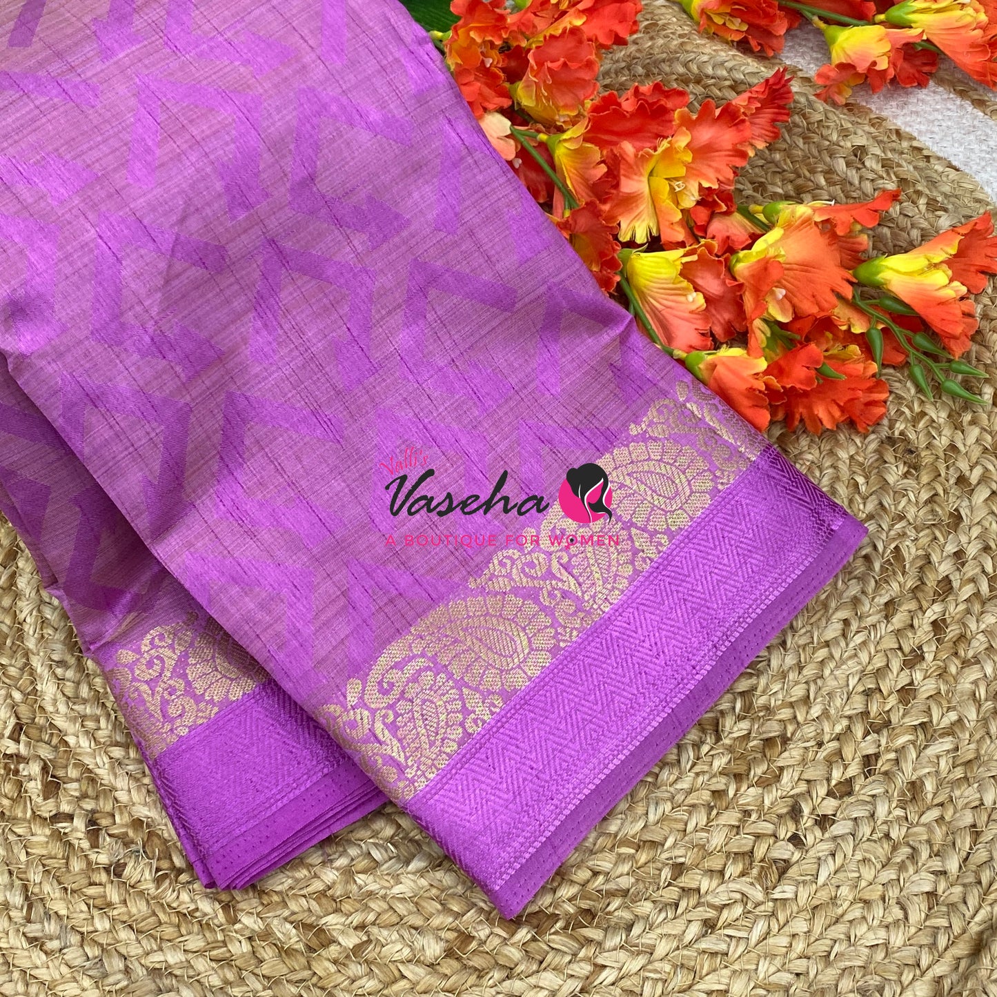 Semi Tussar Silk Saree | Lilac /  Lavendar Shade |VVSTS059