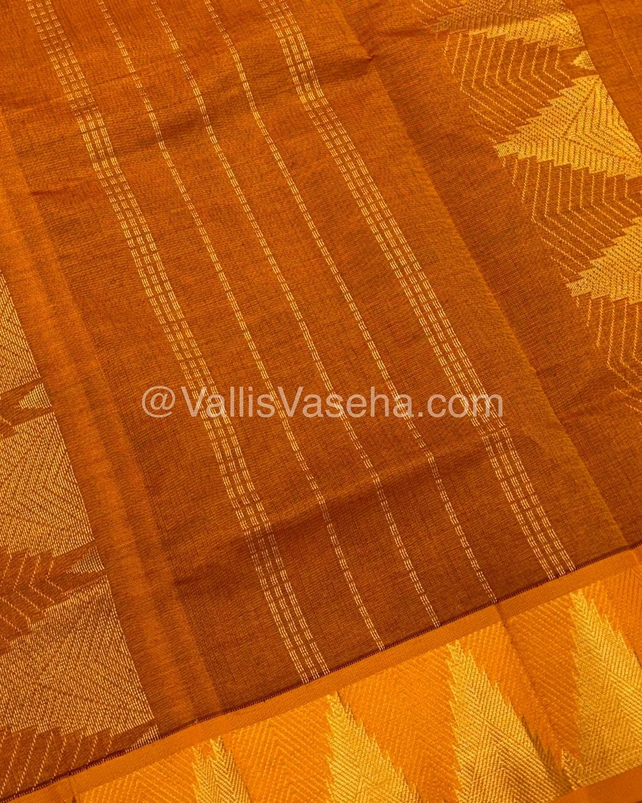 Semi Silk Cotton Saree -  Purplish Wine  with mustard Shade - VVSSC002