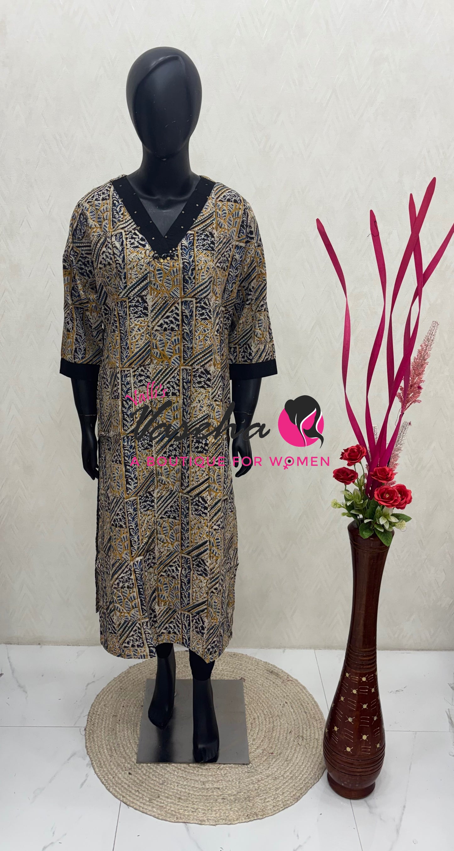 Ready Made - Pure Kalamkari Cotton - Kurti - VVRKC004
