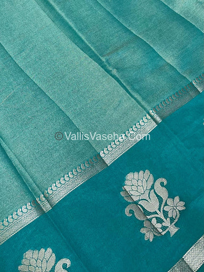 Semi Tissue Tussar Silk - Ramar Blue Shade - VVSTS043