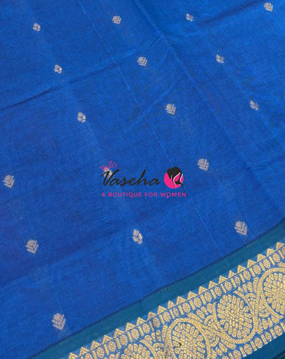 Semi Silk Cotton Saree | Double Leaf Butta Design |VVSSC016