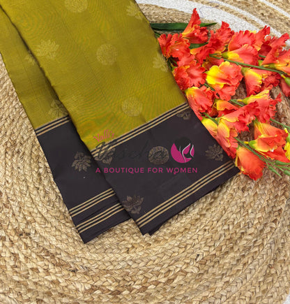 Half Mix - Pure Soft Silk Saree - Long Retta Petta Border with Butta - VVPSS105