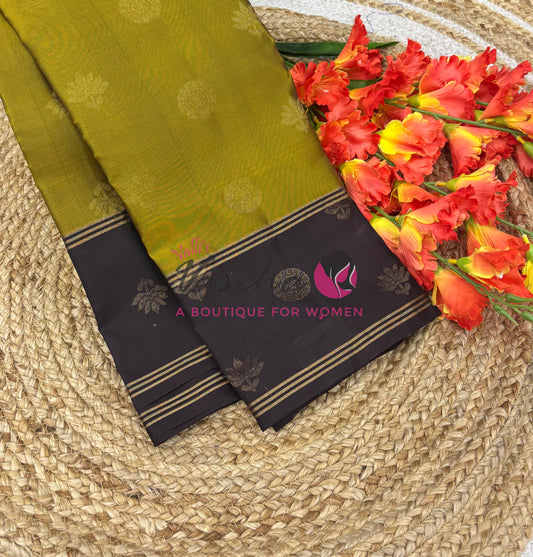 Half Mix - Pure Soft Silk Saree - Long Retta Petta Border with Butta - VVPSS105