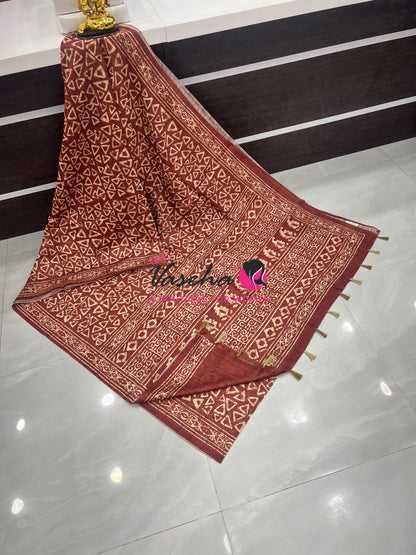 Art Tussar / Art Silk - Maroon Shade - VVATS002