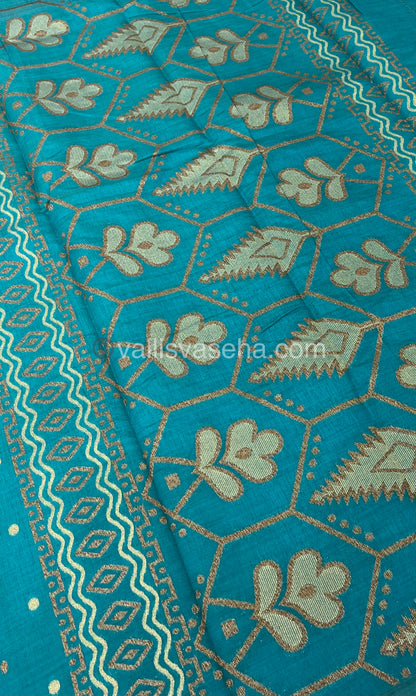 Cherry Tussar - Semi Tussar Silk - Ramar Blue Shade - VVSTS009