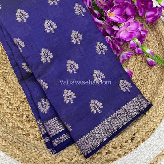Semi Tussar Silk Saree - blue Shade - VVSTS009