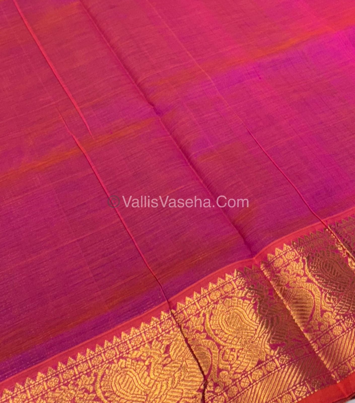 Pure Silk Cotton Saree - Vairavoosi checks - Mayil & Chakkaram - VVMCV002