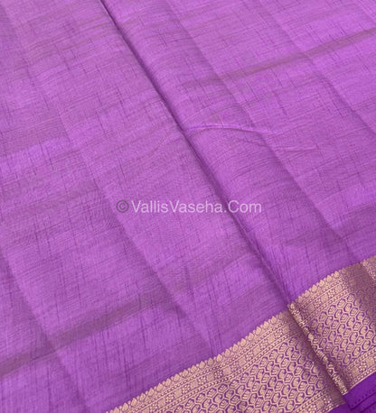 Semi Tussar Silk - Grand Pallu  - Lavender Shade - VVSTS021