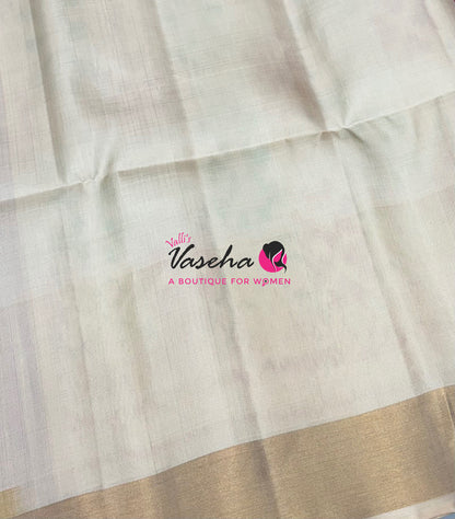 Pure Soft Silk Saree  - Pochampally Design - Pink & Cream Combo - VVPSS110