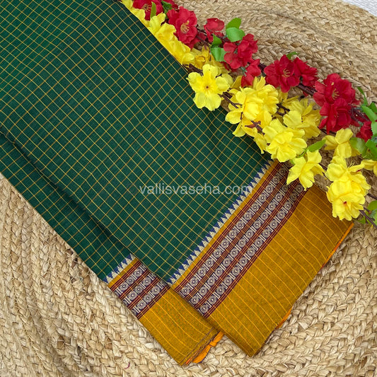 Narayanapet Mercerised Cotton Saree - All Over Checks Pattern-VVNMC001