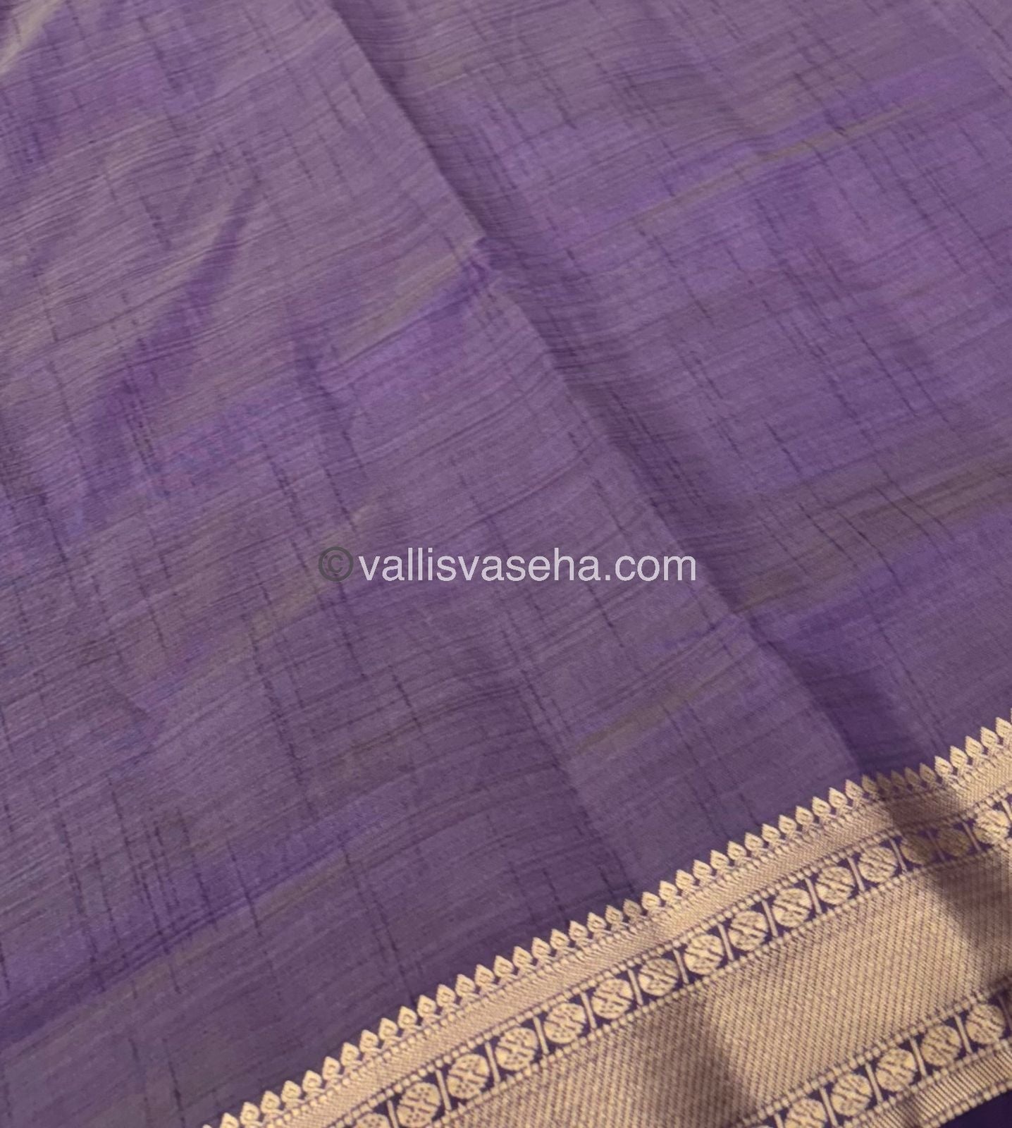 Semi Tussar Silk - Grand Pallu Violetish Purple Shade - VVSTS023