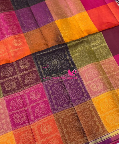 Pure Soft Silk Saree - Partly Pallu -  Half & Half Saree - VVPSS088