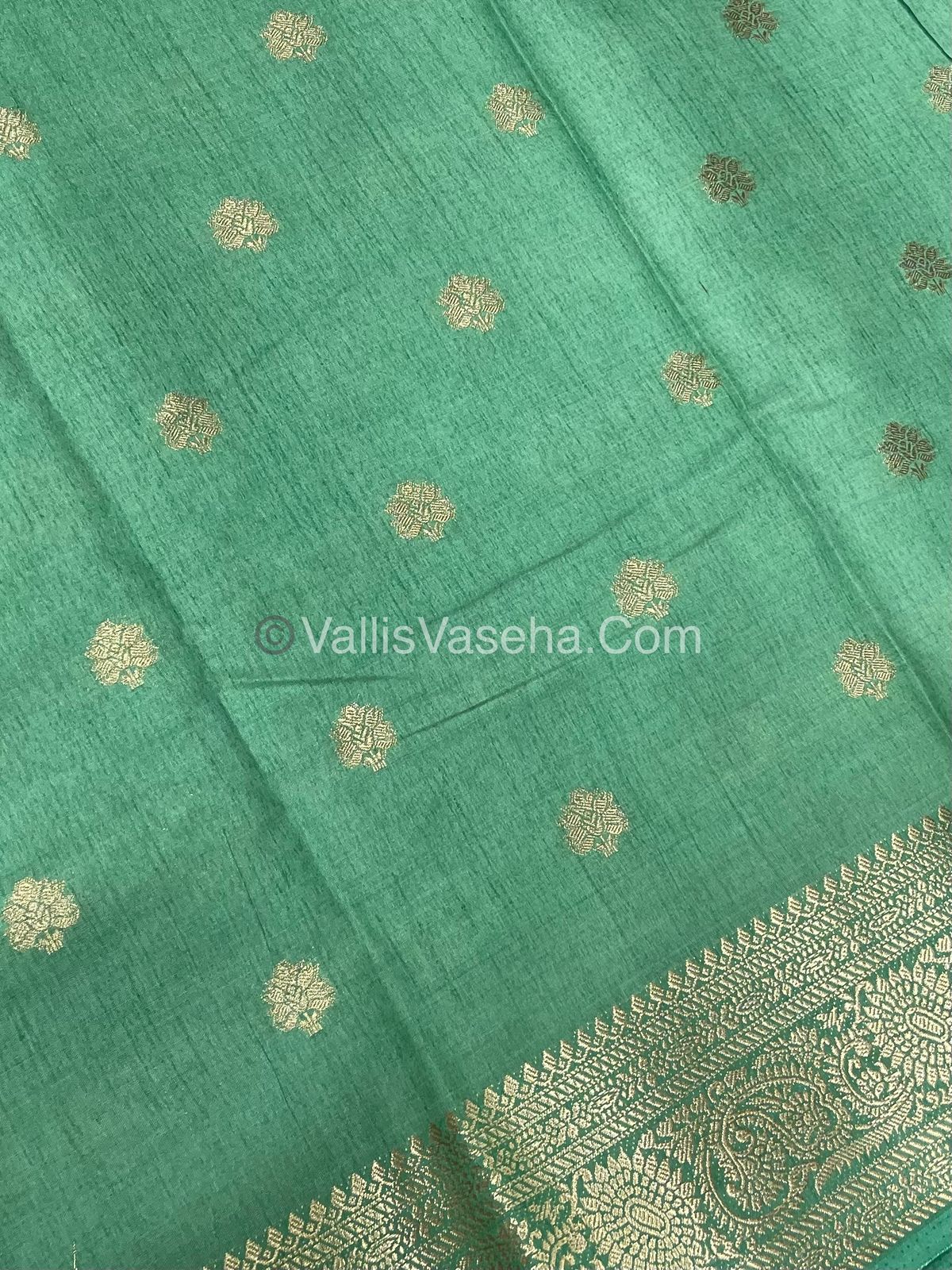 Semi Tussar Silk Saree |Light Greenish Blue shade |VVSTS044