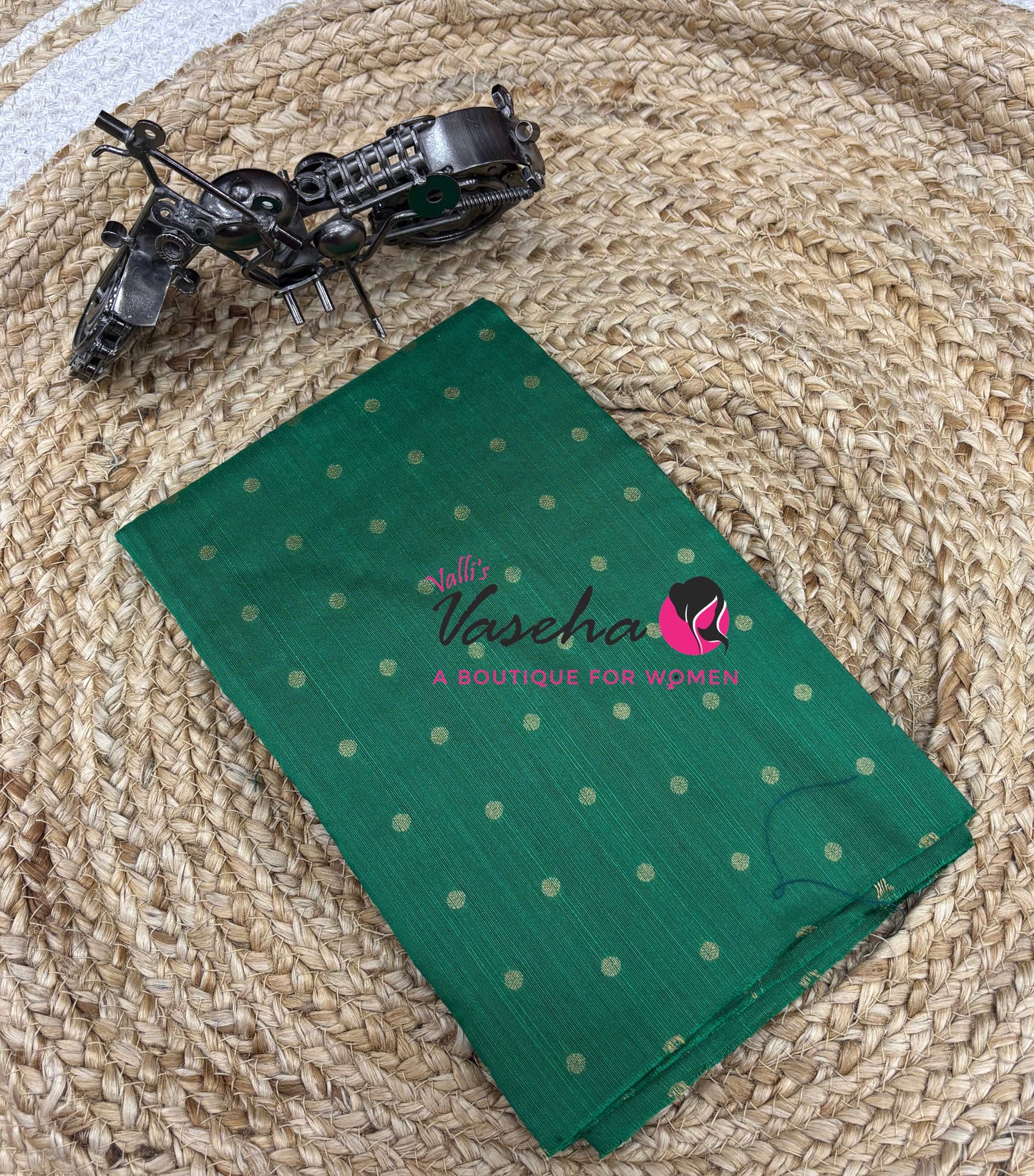 Blouse Bit - Pack Of 10pcs - Assorted-  Semi Raw Silk - Coin Gold Zari Butta - 1 mtr - VVBB002