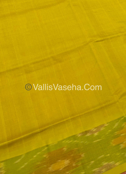 Semi Silk Cotton Saree -  Pink  & Yellow - VVSSC001