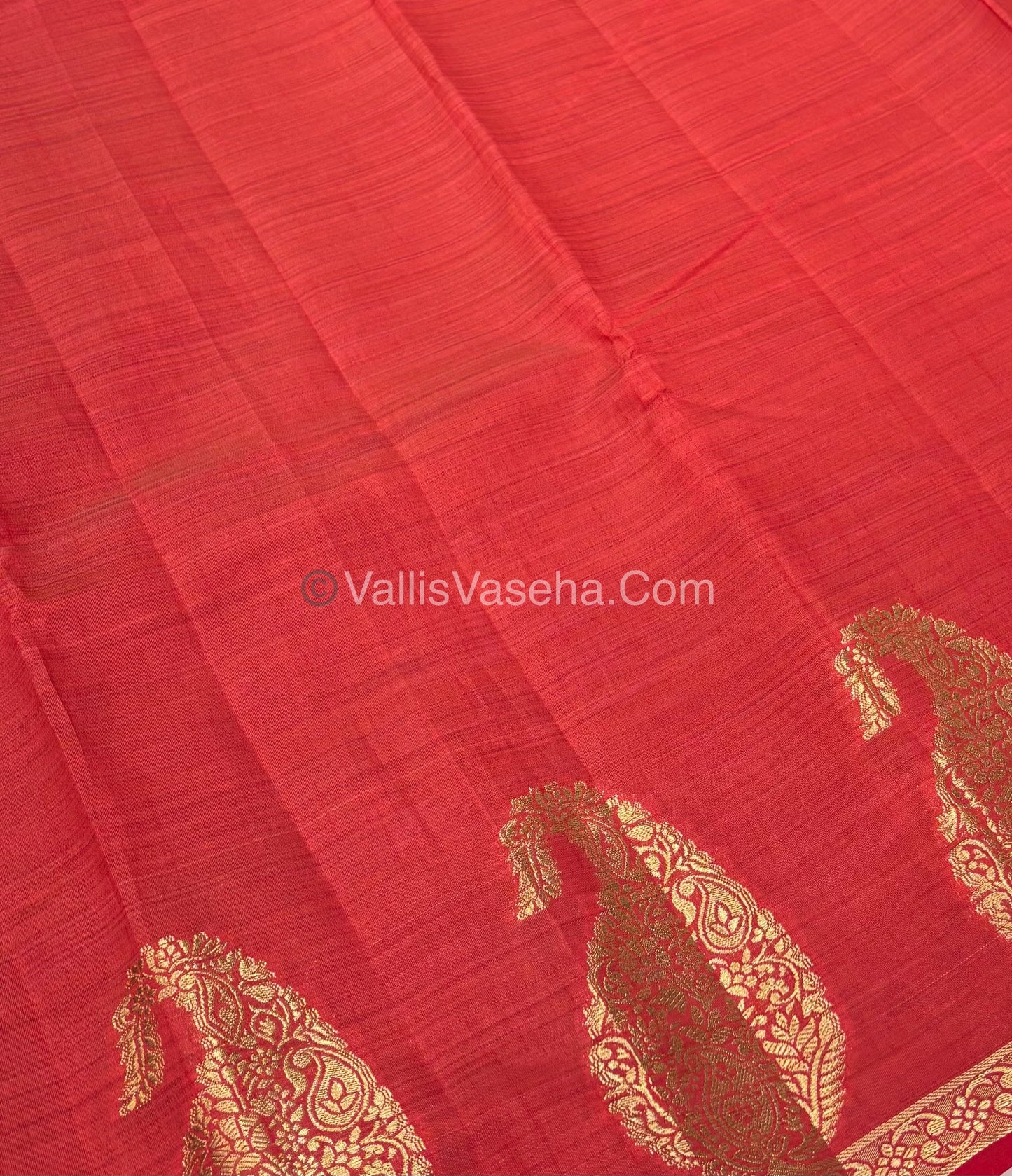 Semi Tussar Silk - Small Mango - Red Shade - VVSTS002
