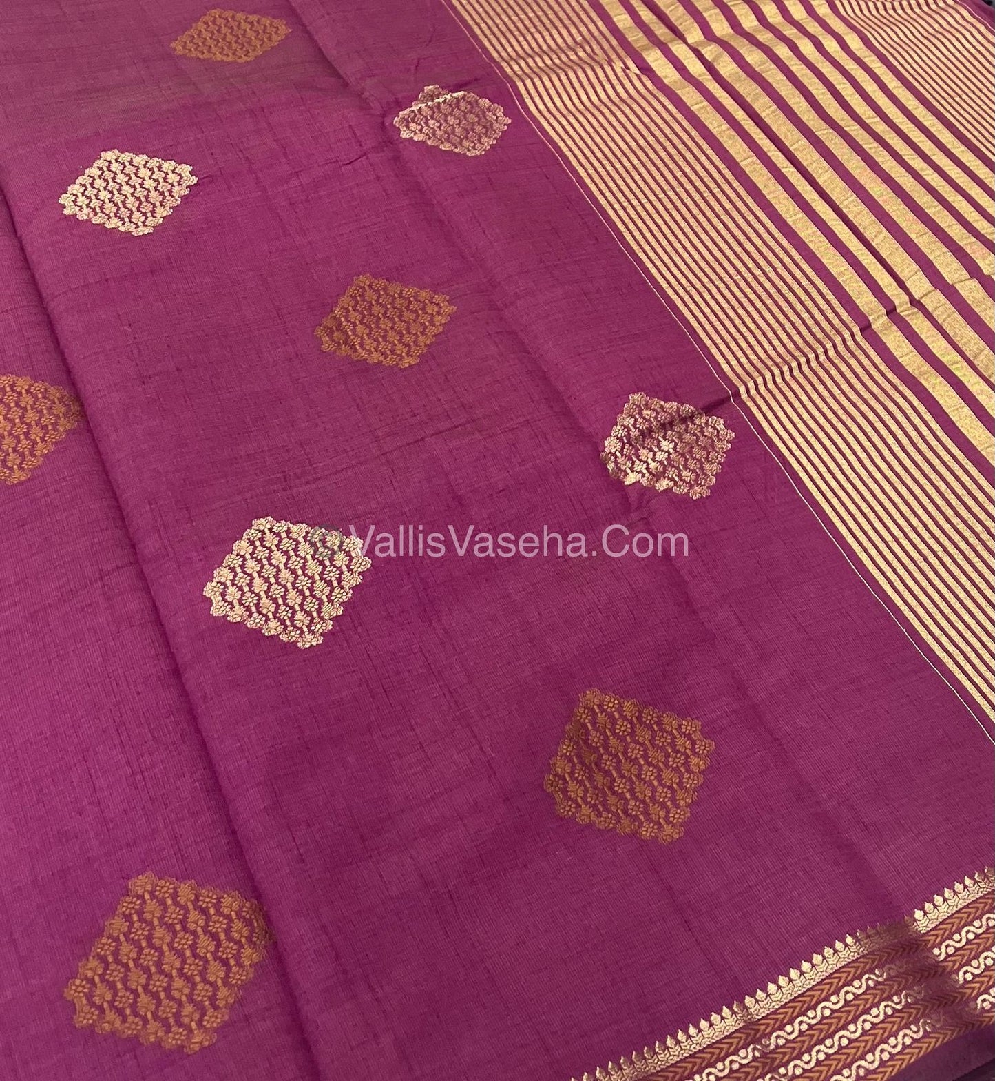 Semi Tussar Silk Saree - Wine Shade - VVSTS016