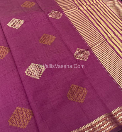 Semi Tussar Silk Saree - Wine Shade - VVSTS016