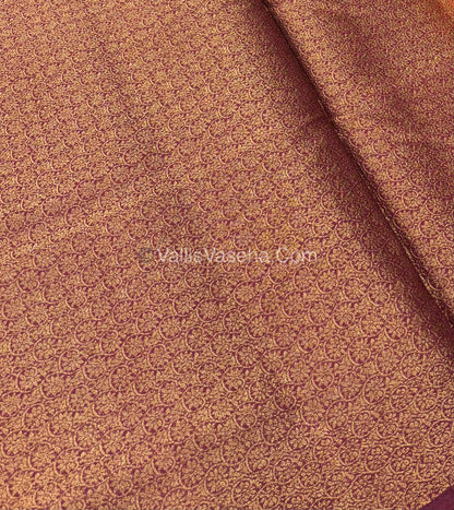 Bamboo Silk Saree  - Orange with Brown Shade - VVBSS001