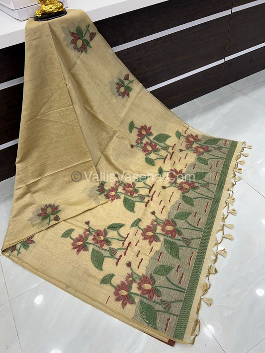 Muga Cotton Saree - Contrast Blouse - VVMCS001