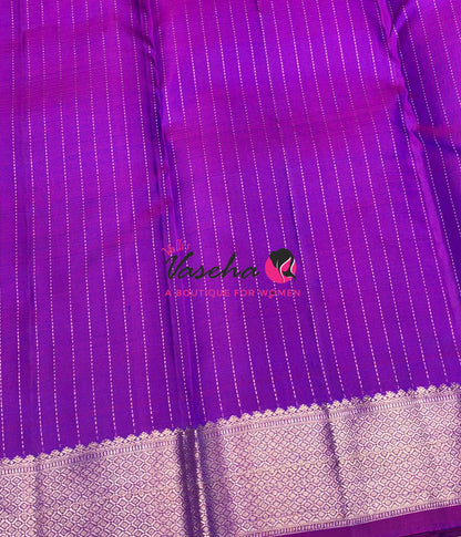 Pure Kanchipuram Silk Saree - Vairavoosi Design  - Purplish Pink Shade  - VVPS087
