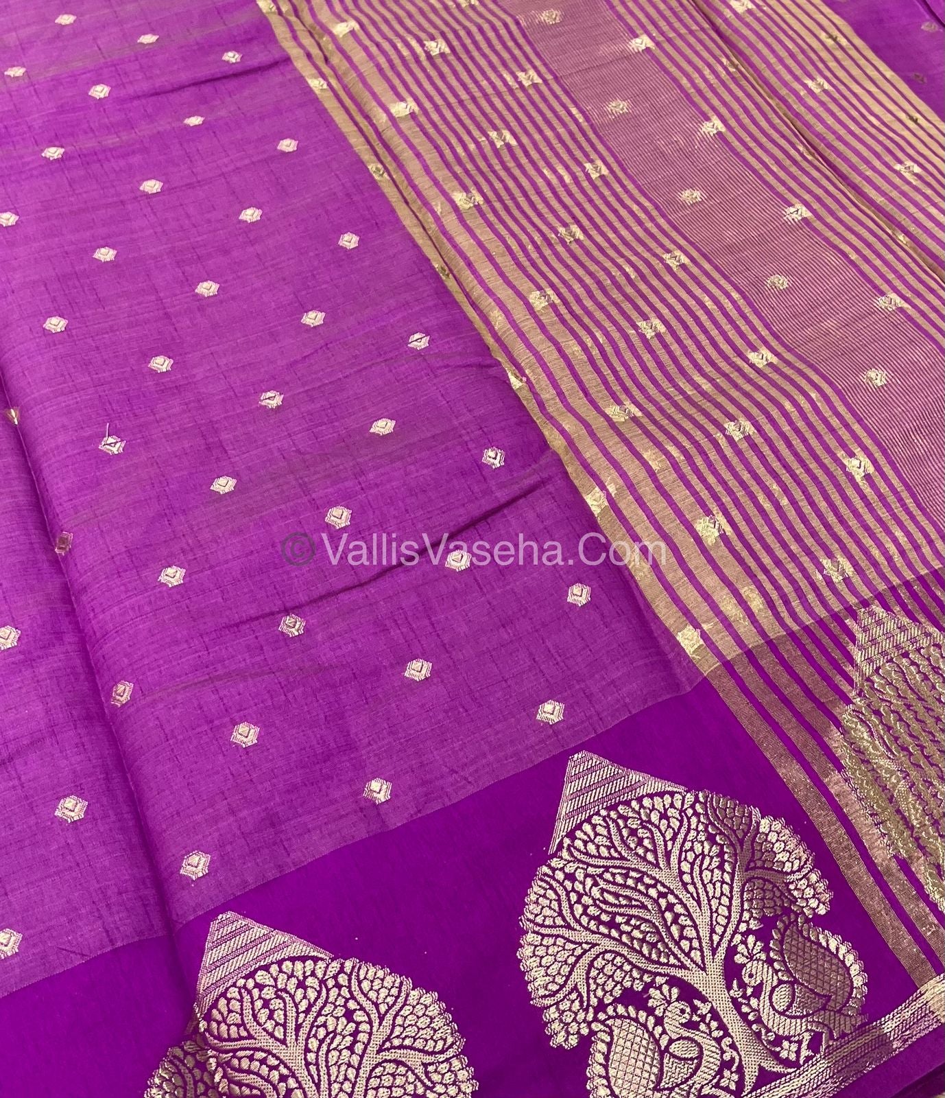 Semi Tussar Silk Saree - Purple shade - VVSTS036