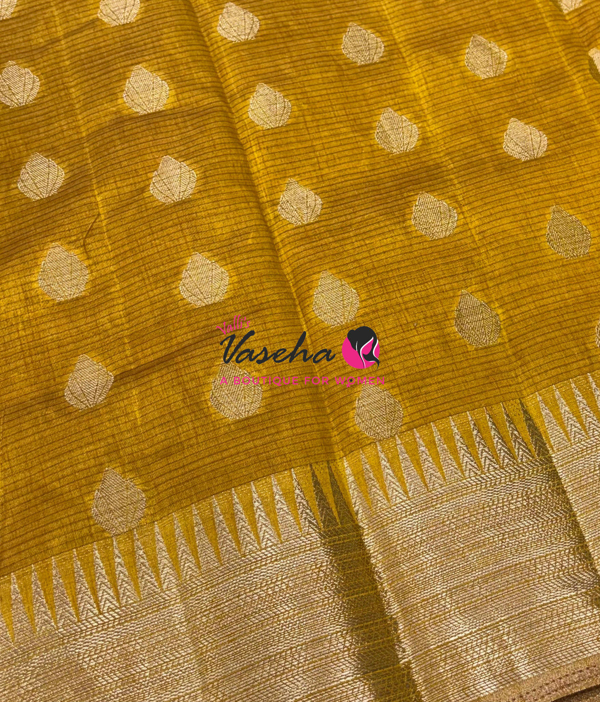 Semi Tussar Silk Saree | Yellow Shade |VVSTS053