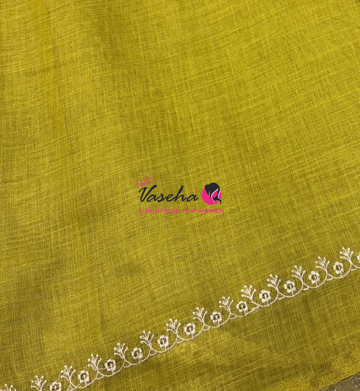 Linen Tissue Saree - Lemon Yellow Shade - VVLTS009