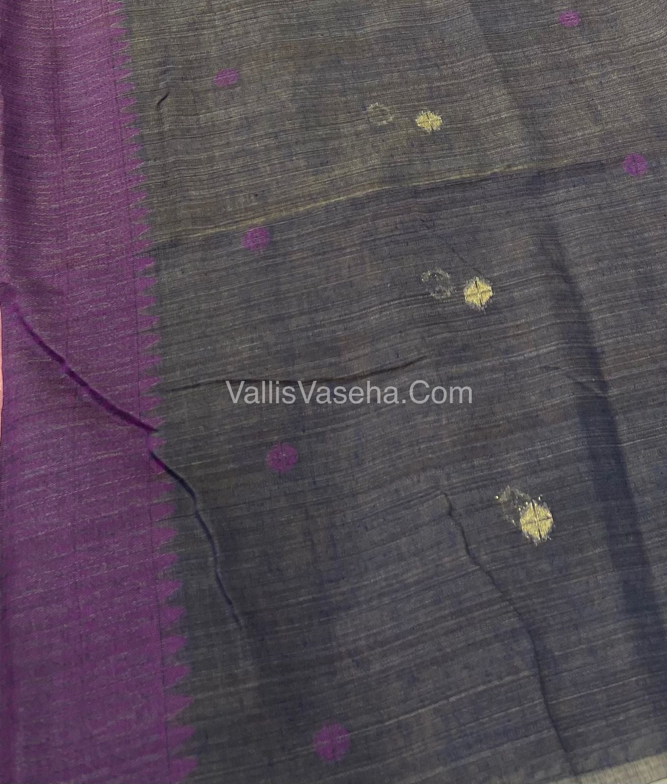 Muga Cotton Saree - Contrast Blouse - VVMCS001