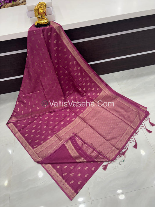 Banarasi - Heritage Silk - Semi Kathan Silk - Onion Pink Shade - VVBHS003
