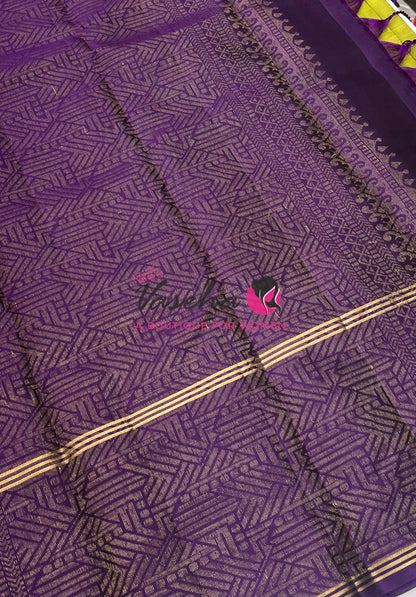 Half Mix - Pure Soft Silk Saree - Long Retta Petta Border with Butta - VVPSS084