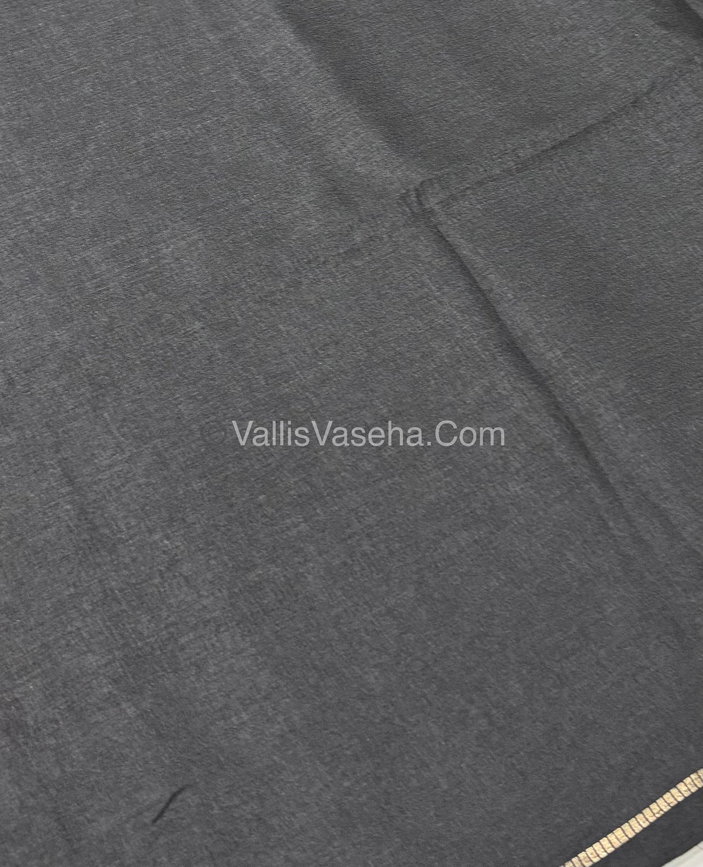 Bhagalpuri Semi Tussar Saree - Black Shade - VVBTS001