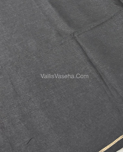 Bhagalpuri Semi Tussar Saree - Black Shade - VVBTS001