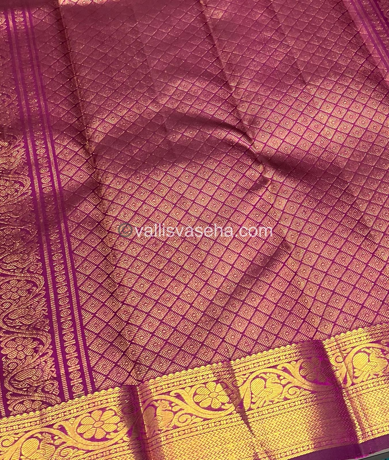 Pure Kanchipuram Silk Saree - Peachish Pink & Purplish Pink Combo - VVPS014