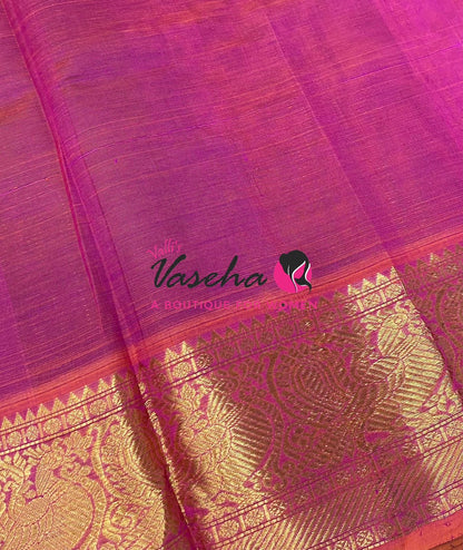 Pure Silk Cotton Saree - Vairavoosi checks - Mayil & Chakkaram - VVMCV001