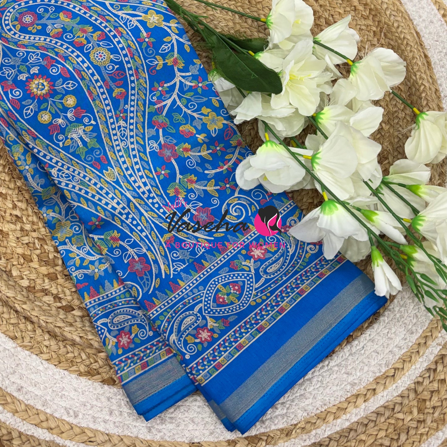 Casual Wear - Fancy Printed Silk  - Blue Shade - VVFPS001